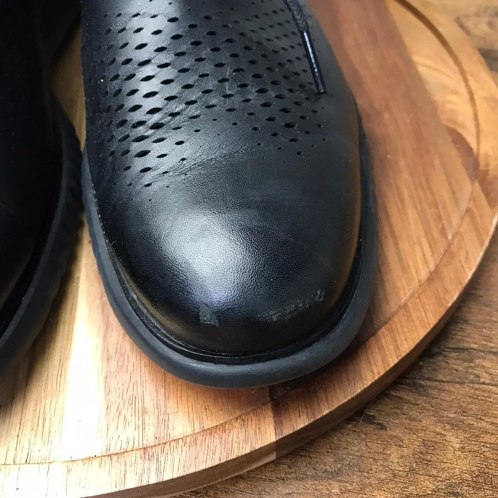 Cole Haan 2.ZeroGrand Oxford Mens 10M Black Leather Laser Cut Dress Shoes